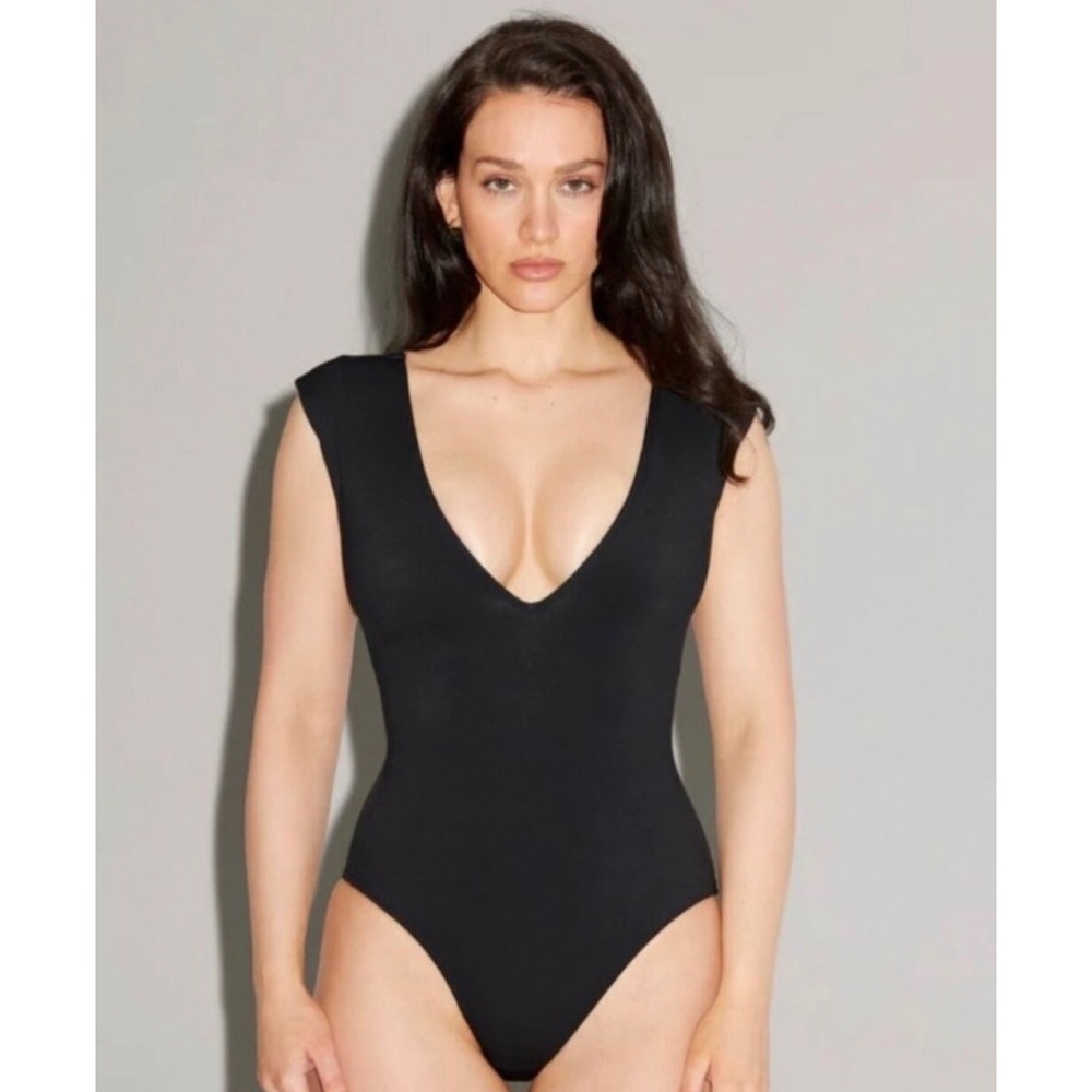TA3‎ Plungey Muscle Black Lace Up Corset Bodysuit 2X X-Long TA3140XTL
